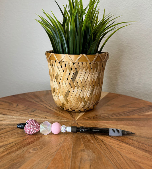 Pink Strawberry Beaded Mechanical Pencil