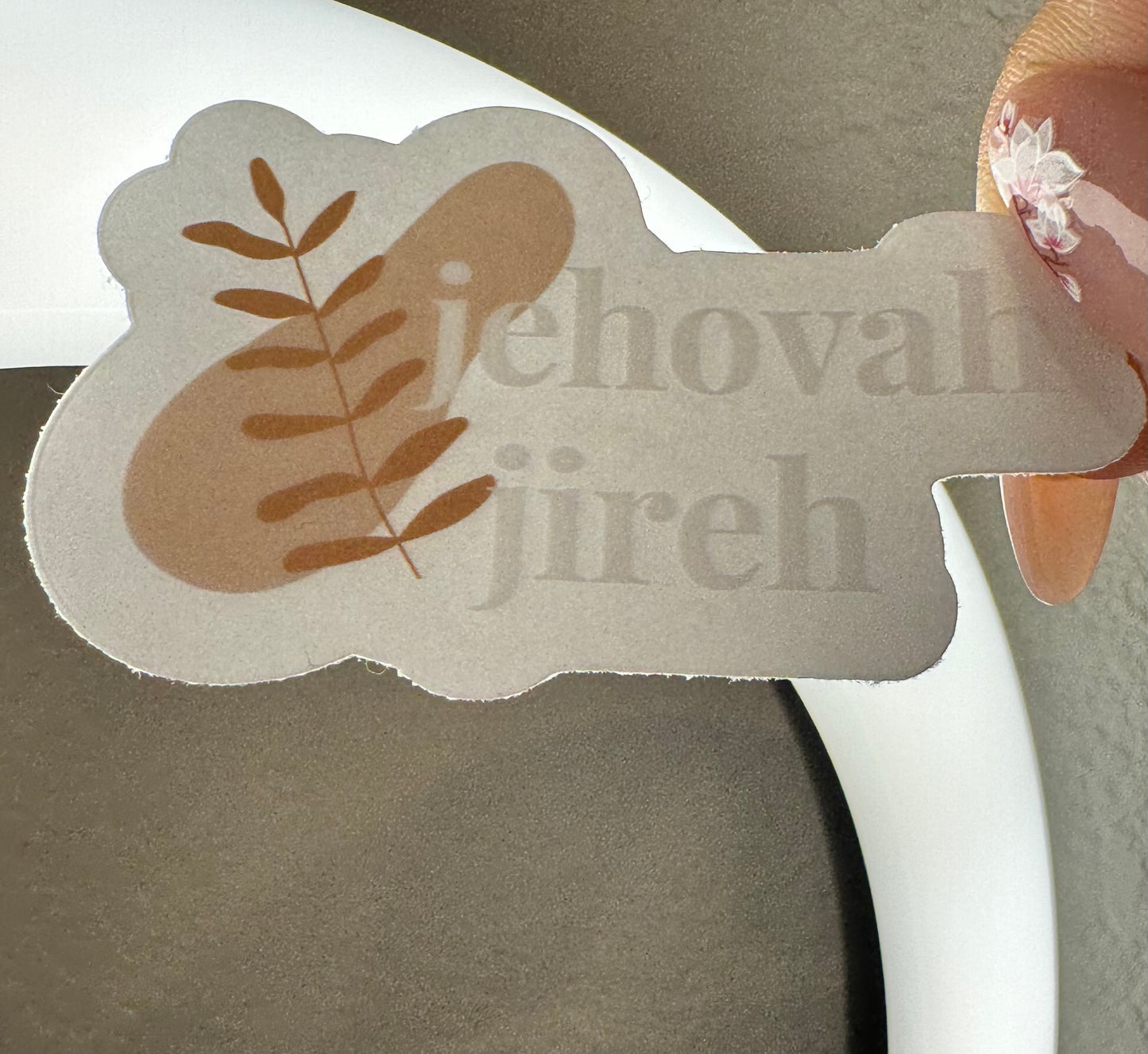 Jehovah Jireh Clear Sticker: 2.5" x 1.6"