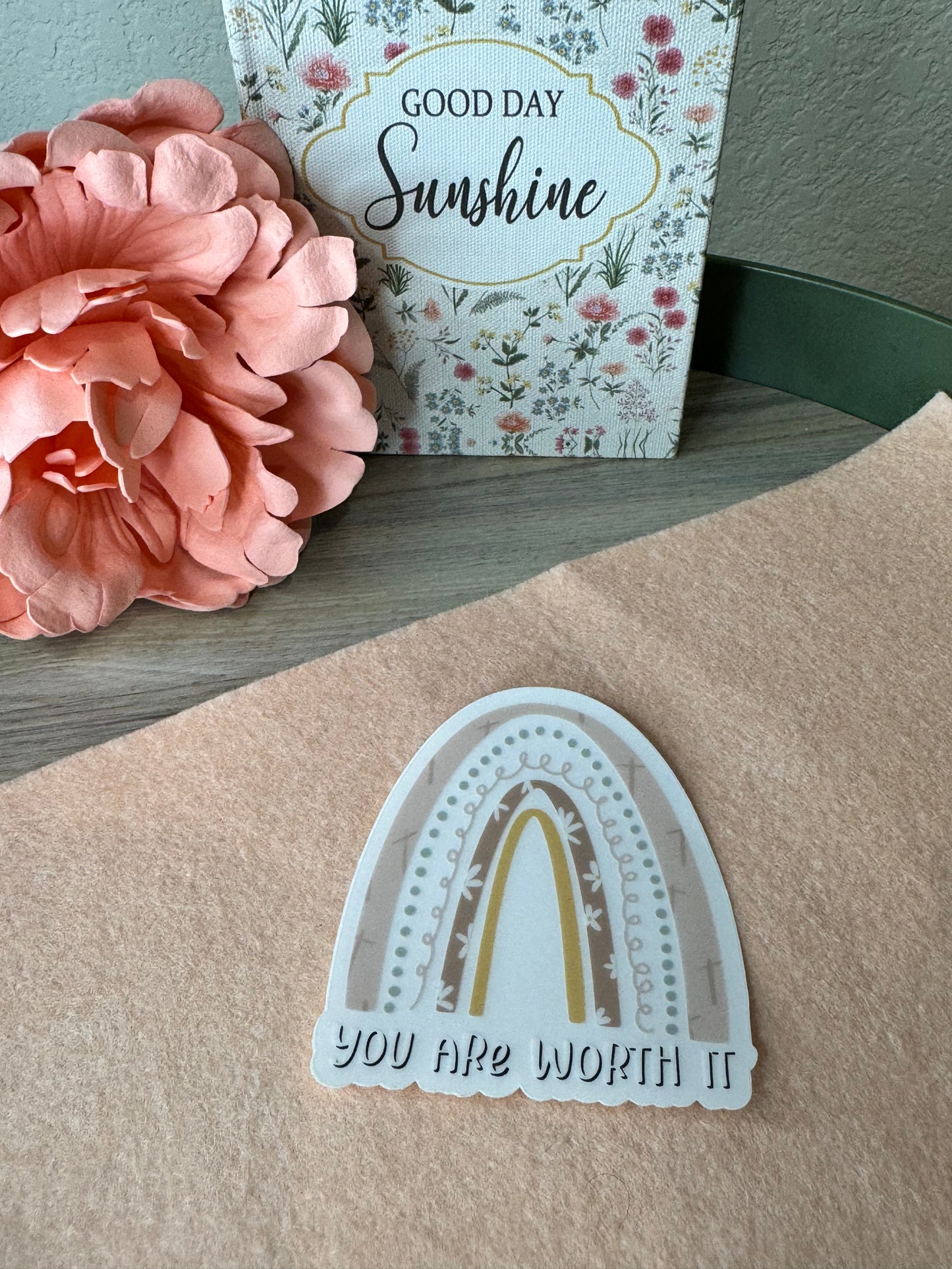 You Are Worth It Clear Sticker: 3" x 3"