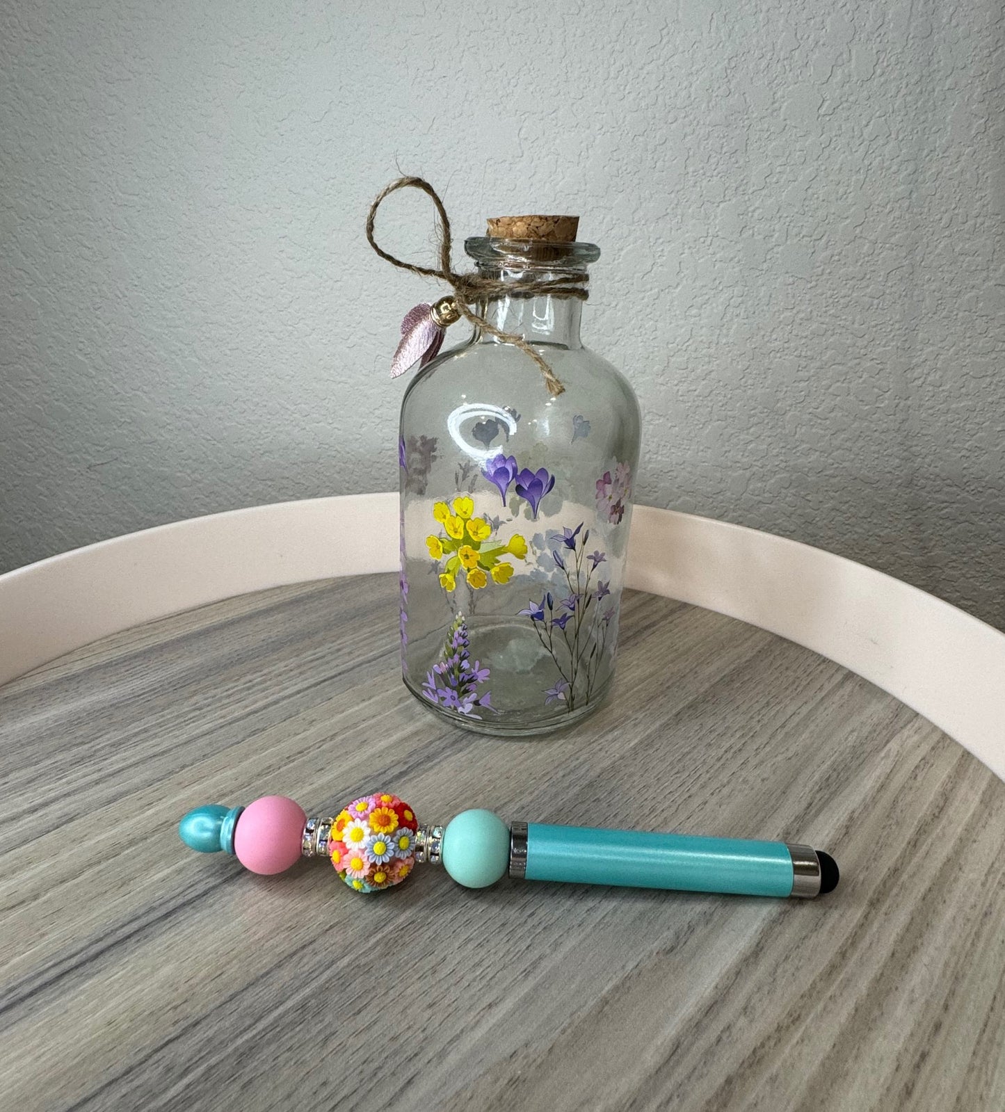 Teal Floral Pen Stylus