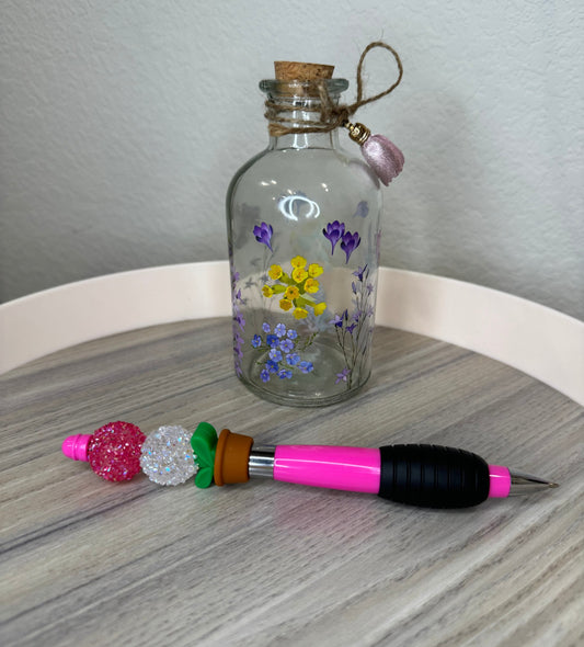 Pink Flower Pot Twisty Pen